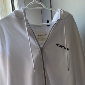 Helmut lang White Zip Hoodie